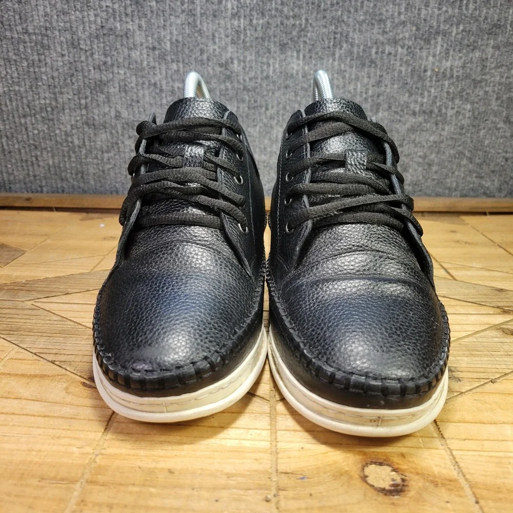 Calto Mens 7.5 Black‎ Pebbles Leather Lace Up Casual Invisible Height Shoes